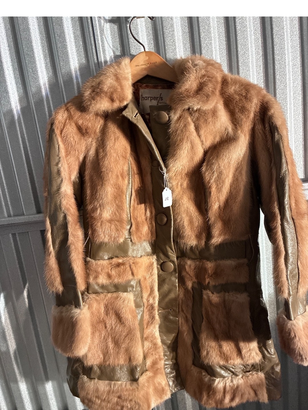 Harper's Tan Mink Fur Leather Jacket